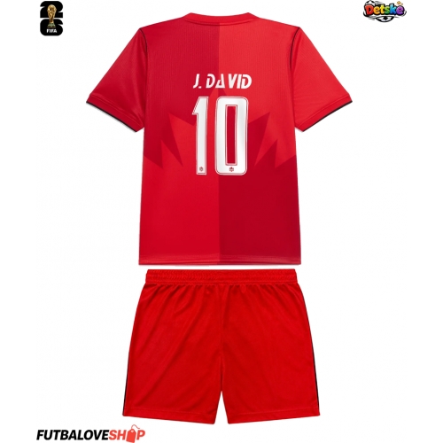 Dres Kanada Jonathan David #10 Domáci pre deti MS 2026 Krátky Rukáv (+ trenírky)